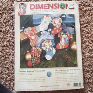 Dimensions 8756 Holiday Stocking 6 Ornaments Counted Cross Stitch Kit NEW